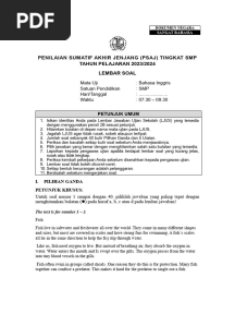 Soal PSAJ Bahasa Inggris 2024
