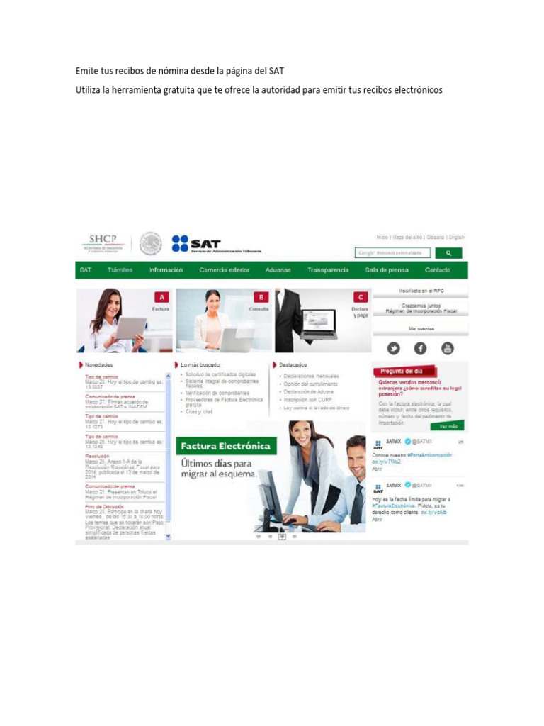 Cómo emitir recibos de nómina en el SAT | PDF