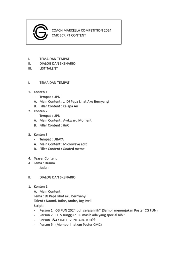 CMC Script Content | PDF | Politics | Travel