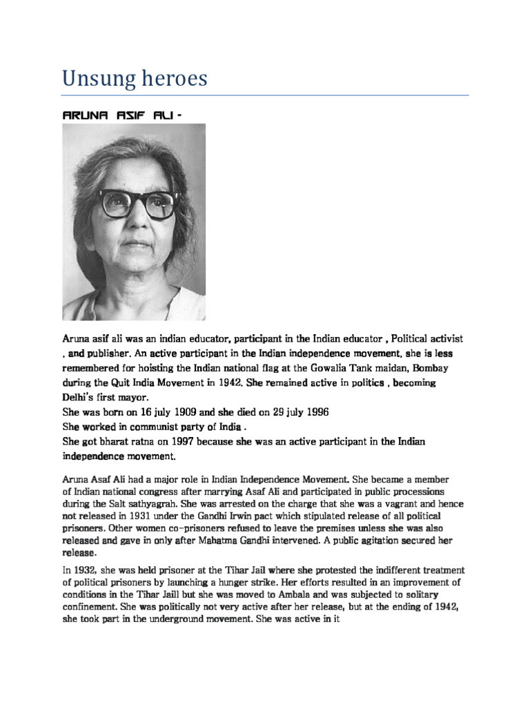 Unsung heroes pdf british india indian independence movement