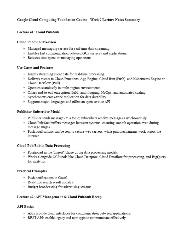 Week 9 Gcp Notes | PDF | Cloud Computing | Computer Security