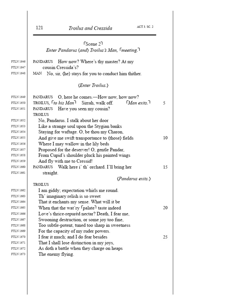 Troilus and Cressida Act 3 Scene 2 | PDF | Shakespearean Tragedies ...