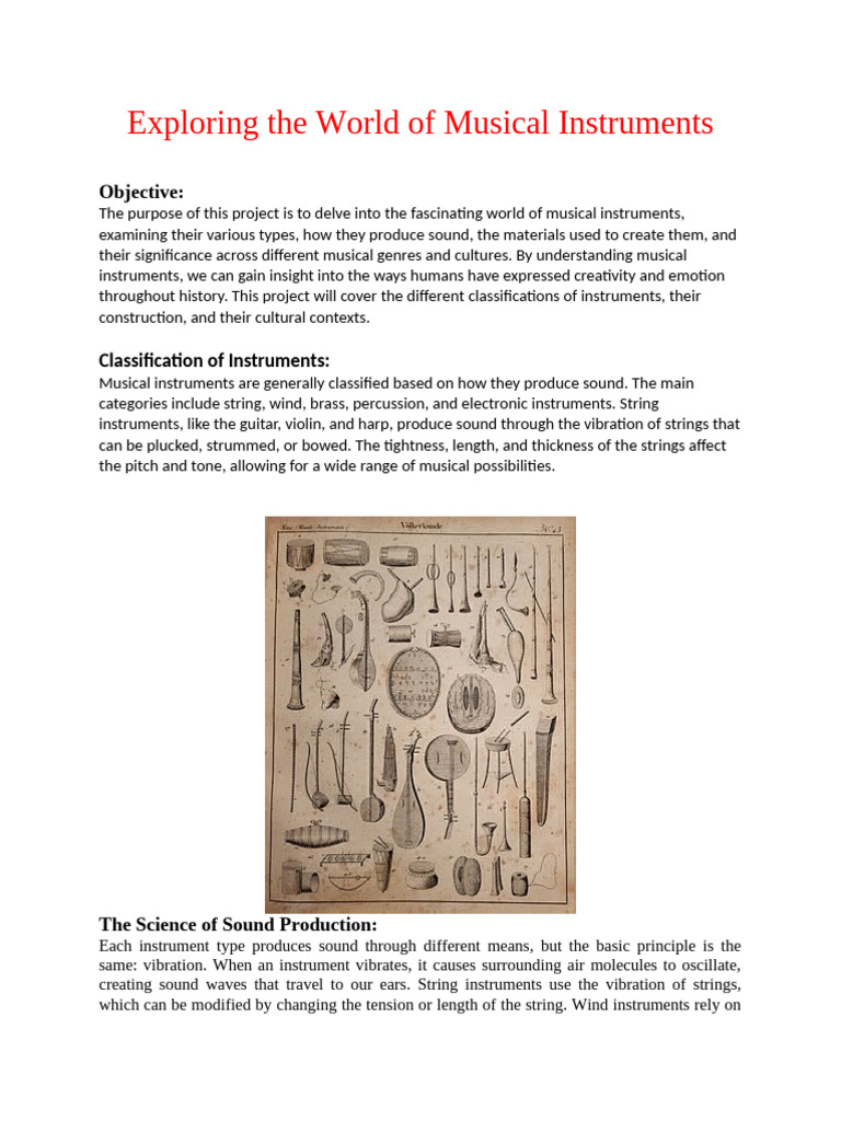 Exploring The World of Musical Instruments | PDF | String Instruments ...