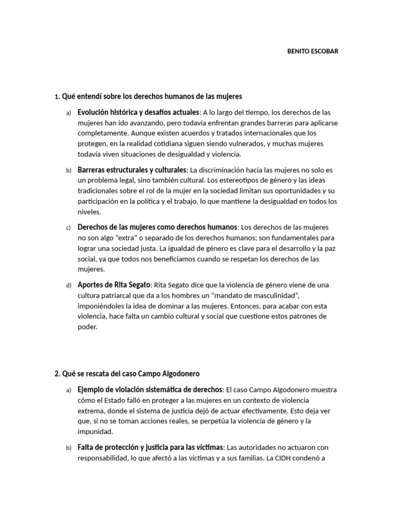 Derechos Humanos de Las Mujeres | PDF | Derechos humanos | Estudios de ...