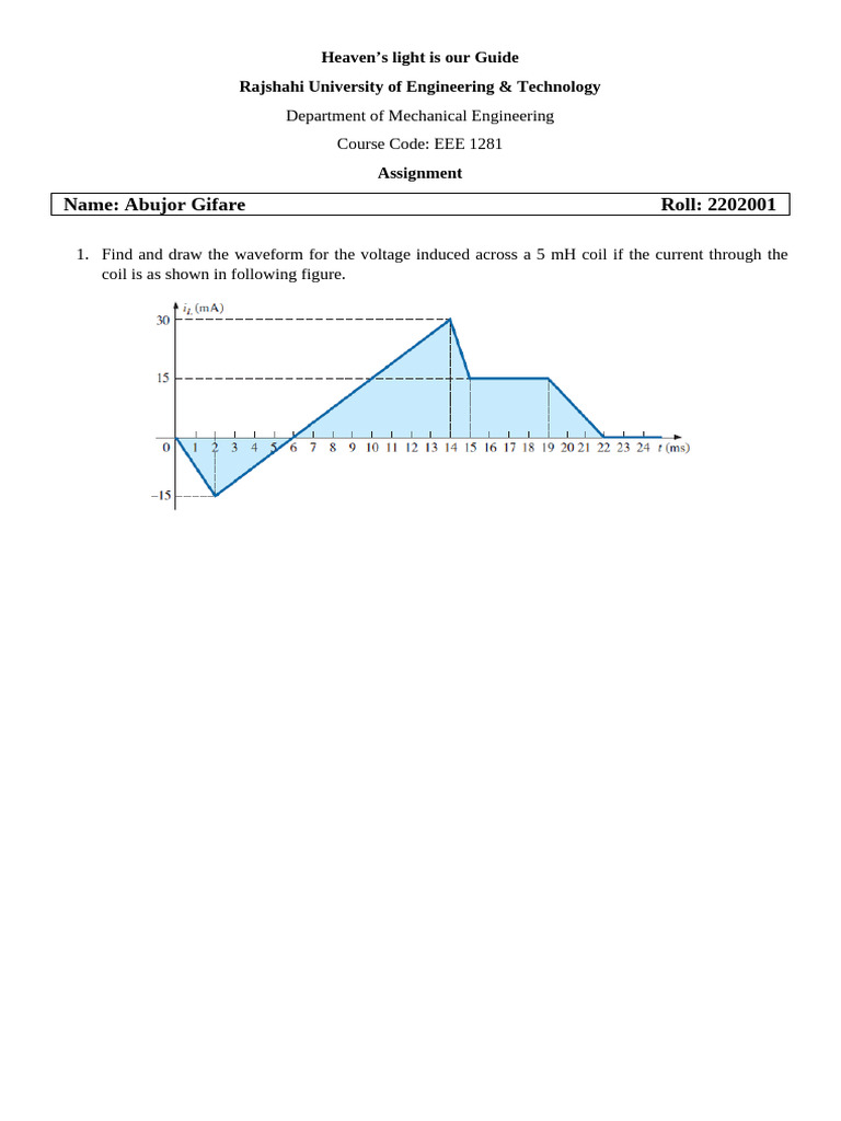 Electrical Engineering Assignment Tasks | PDF | Inductor | Physical ...