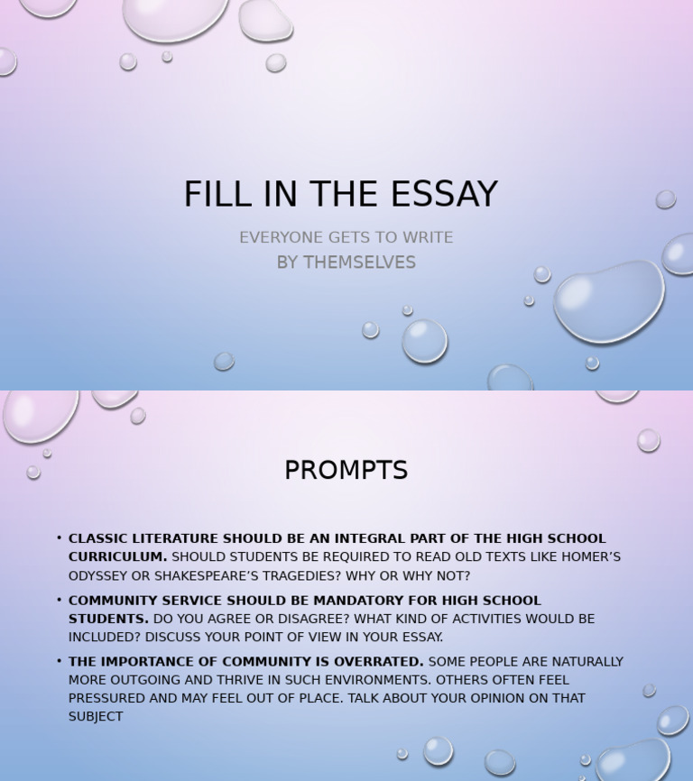 Fill in The Essay | PDF