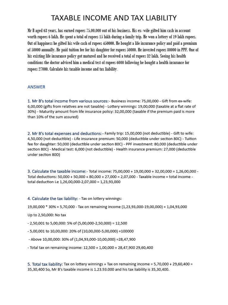 Taxable Income | PDF | Business | Finance & Money Management