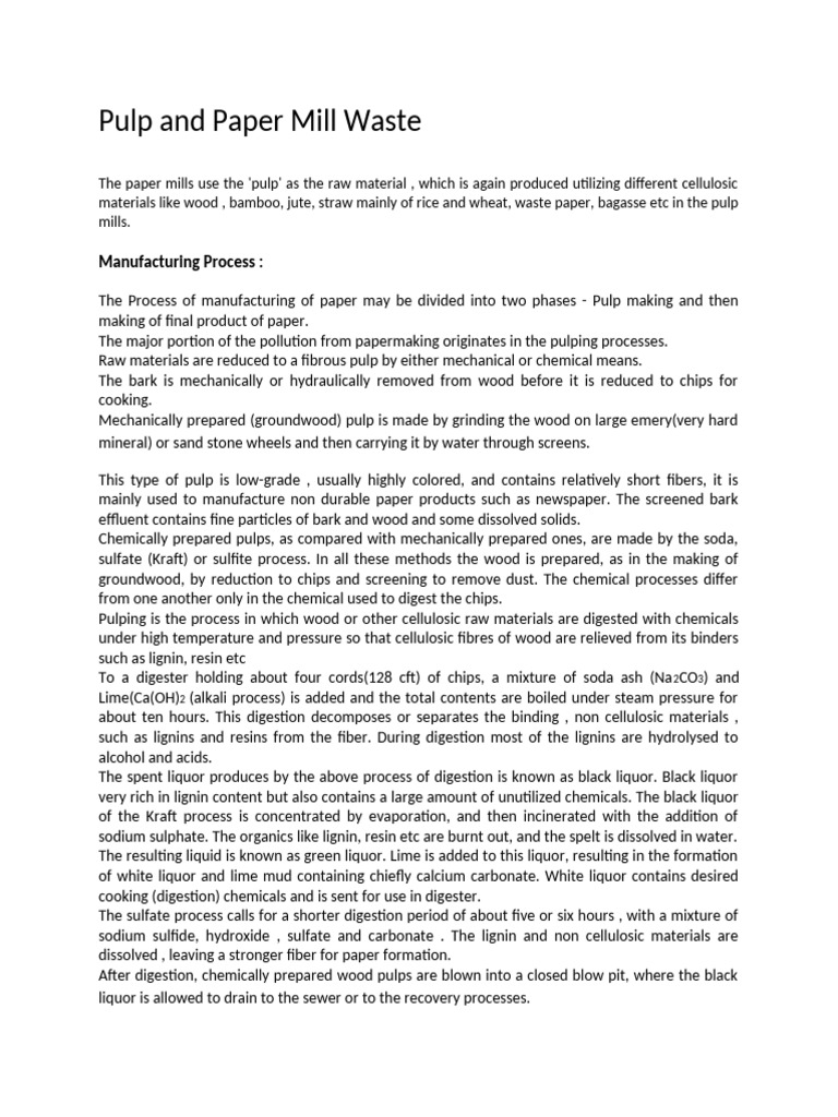 Paper and Pulp Industry | PDF | Pulp (Paper) | Paper