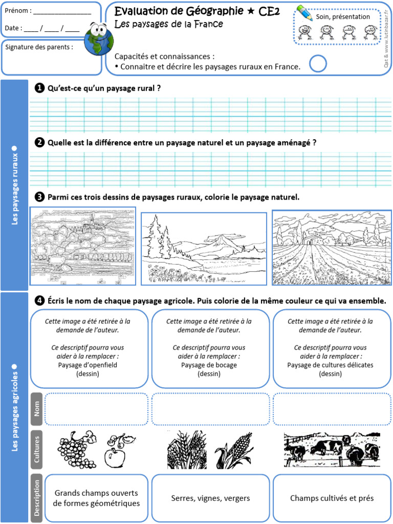Évaluation des paysages ruraux CE2 | PDF | Paysage | Sciences de la terre