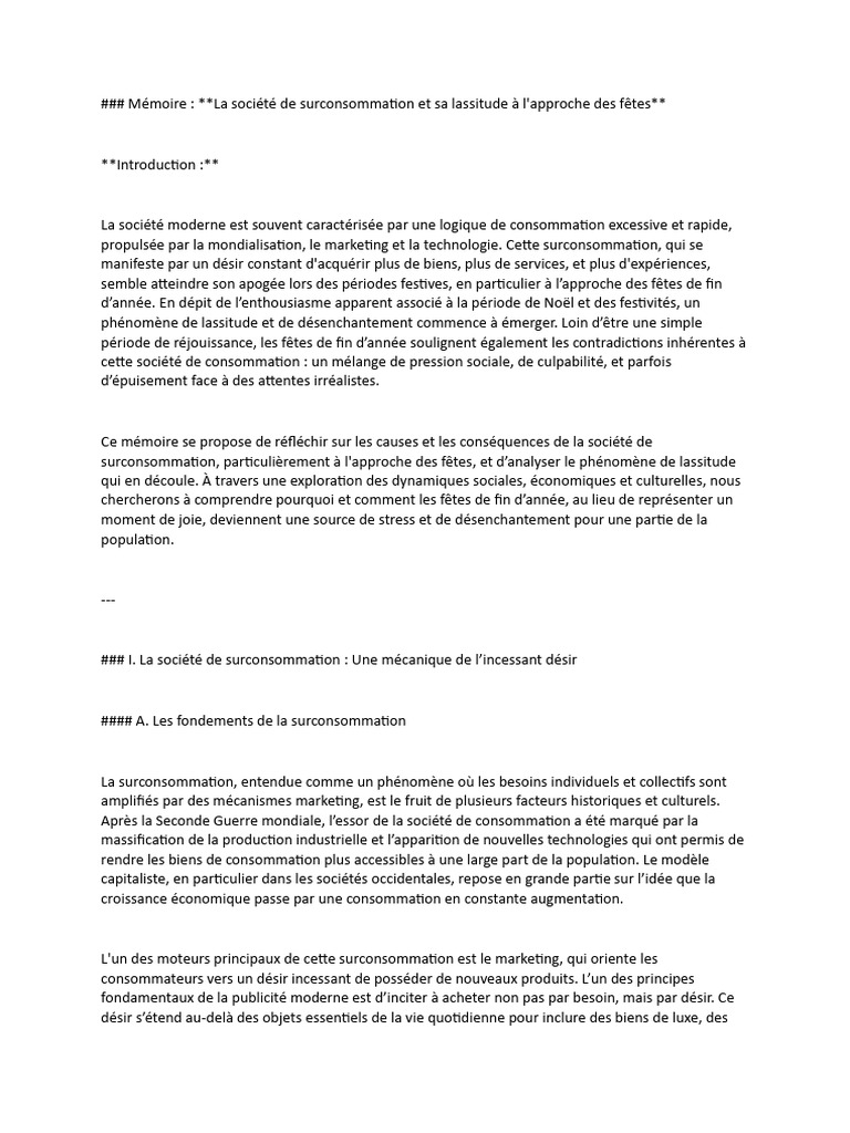 Lassitude face à la surconsommation festive | PDF | Consommation ...