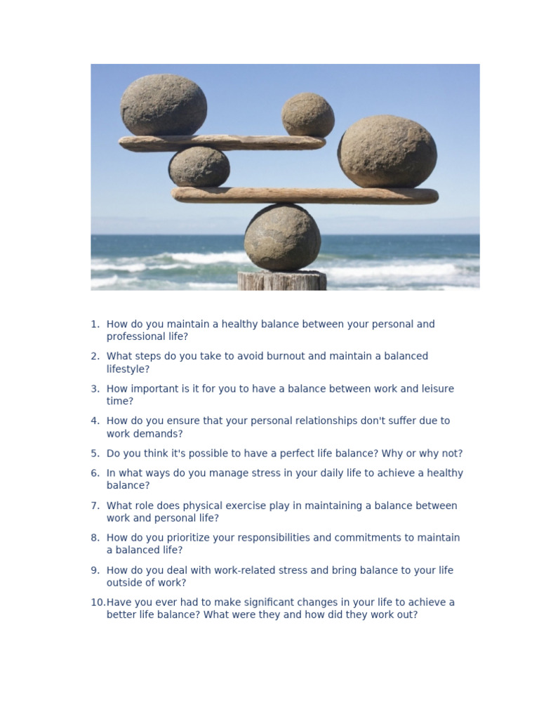 How Do You Maintain A Healthy Balance Between Your Personal and ...