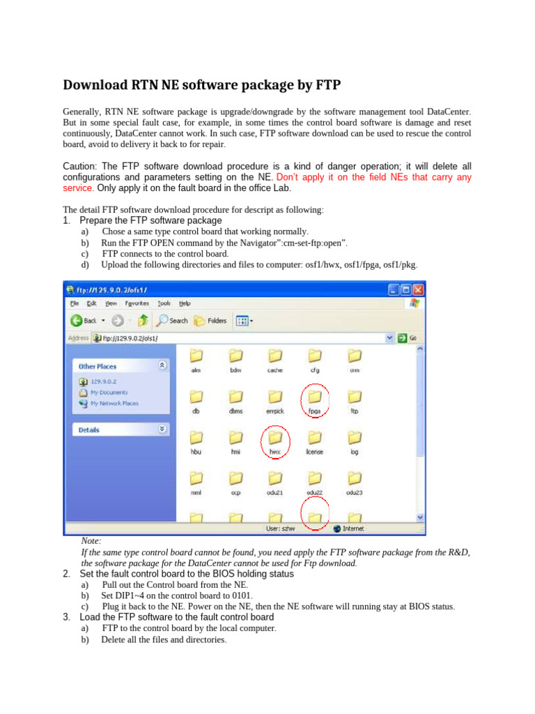 FTP Download for RTN NE Software | PDF | File Transfer Protocol | Bios
