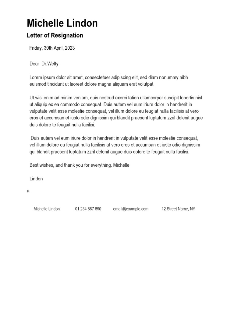 Template - 1726794386887 - Resignation Letter 1 | PDF