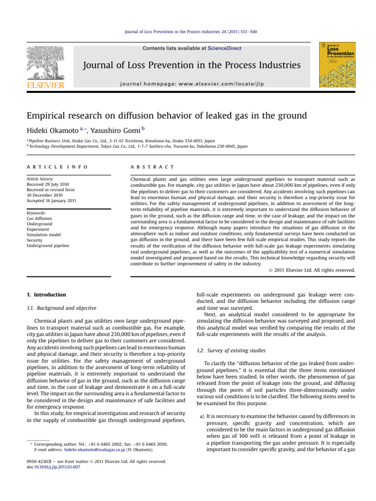 Underground Gas Leak Diffusion Study | PDF | Gases | Porosity