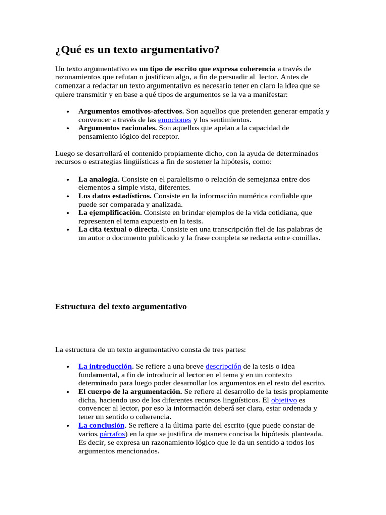 Qué Es Un Texto Argumentativo | PDF | Analogía