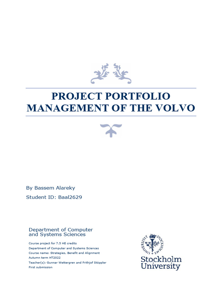 Volvo Project Portfolio Management Analysis | PDF | Strategic ...