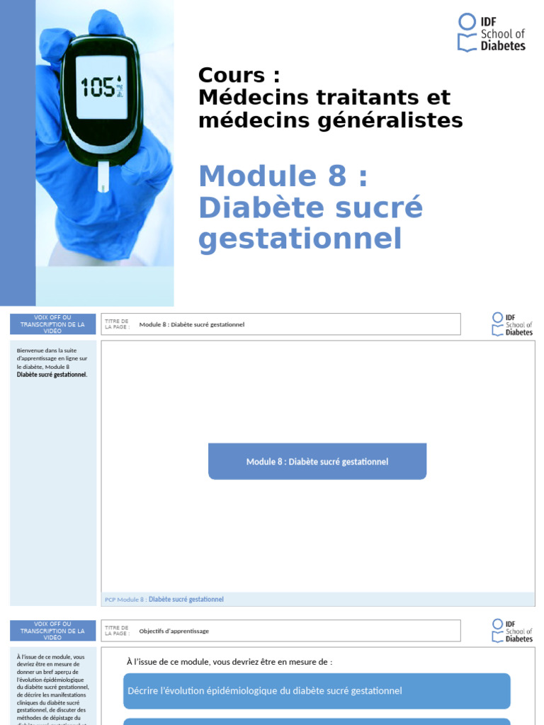 Module 8 Diabète Sucré Gestationnel PDF Diabète Diabète gestationnel — free download
