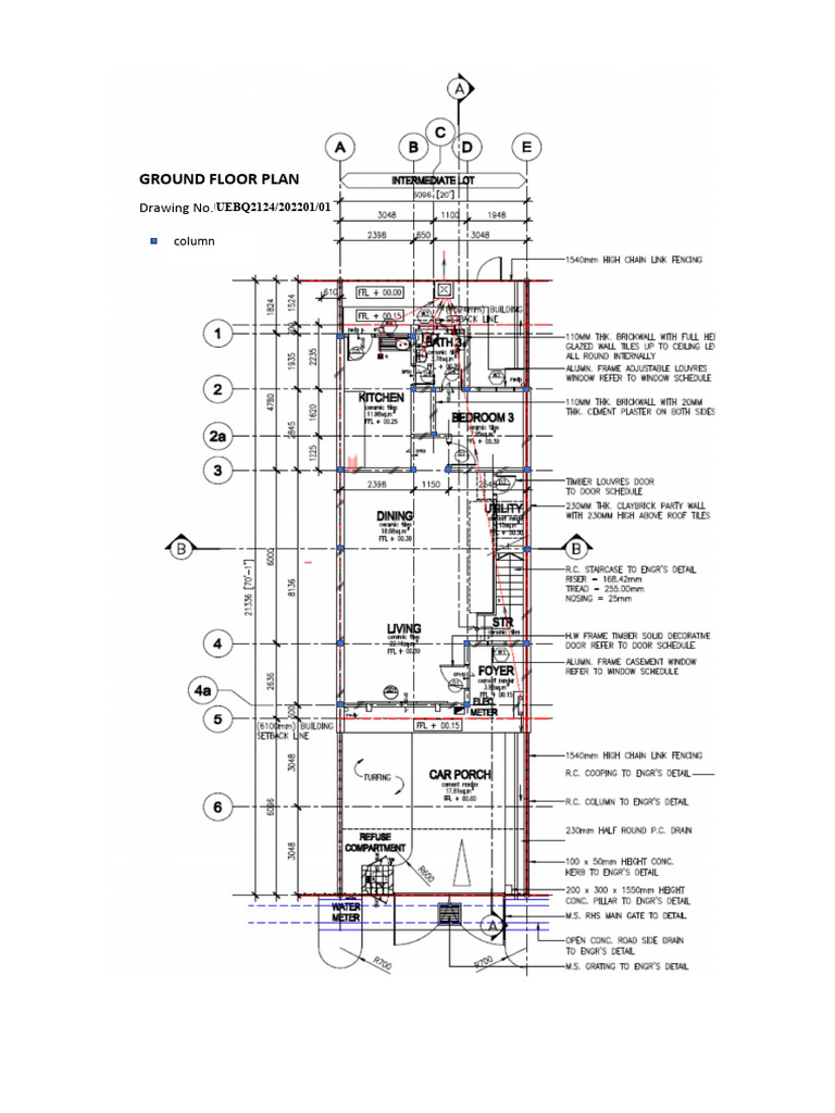 Ground Floor Plan and Sections Details | PDF