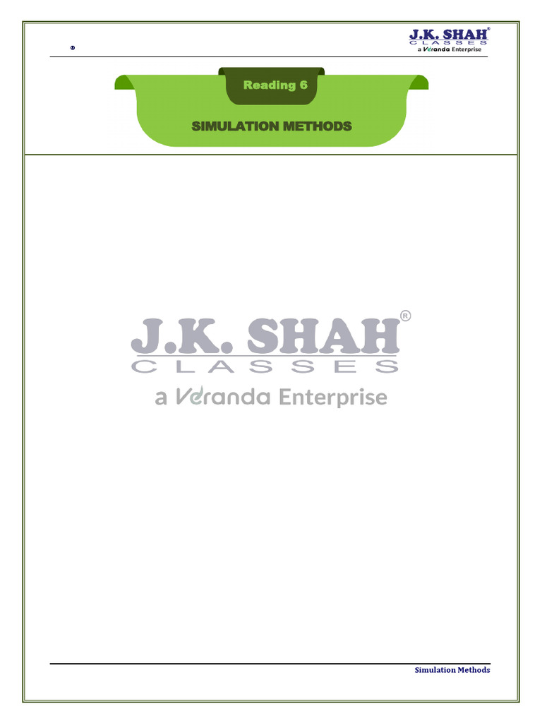 CFA Quantitative Methods: Simulation Insights | PDF | Resampling ...