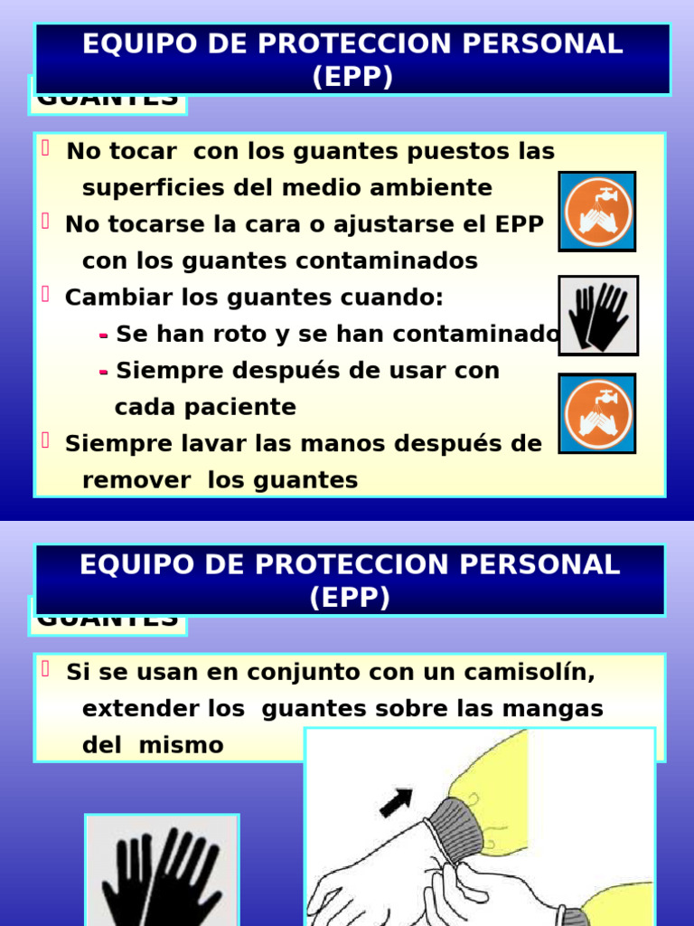 Uso y Remoción de EPP en Salud | PDF | Guante | Lentes
