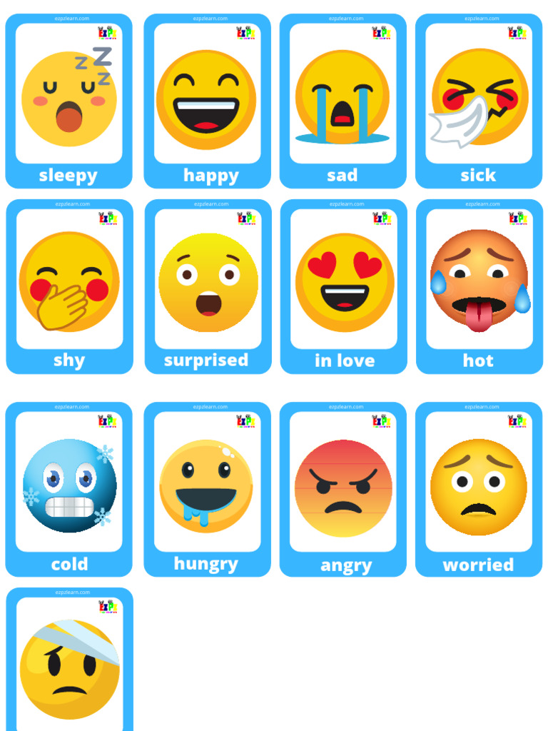 Feelings Mini Flashcards | PDF