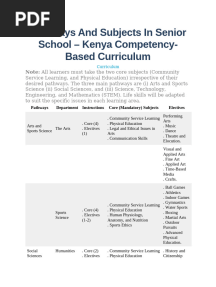CBC Pathways and Subjects in Senior School.