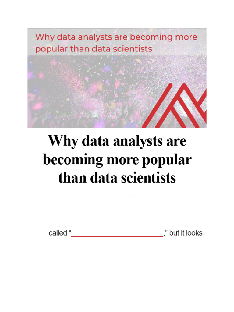 Rise of Data Analysts Over Scientists | PDF | Data Science