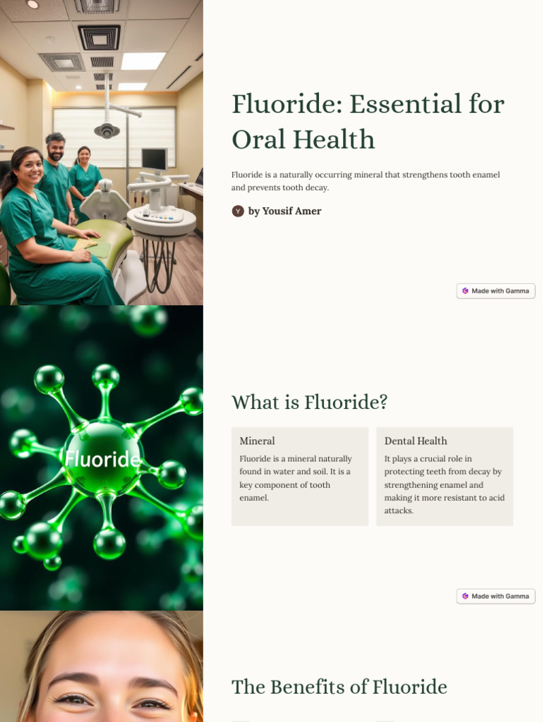 Fluoride Essential For Oral Health | PDF | Human Tooth | Tooth Enamel