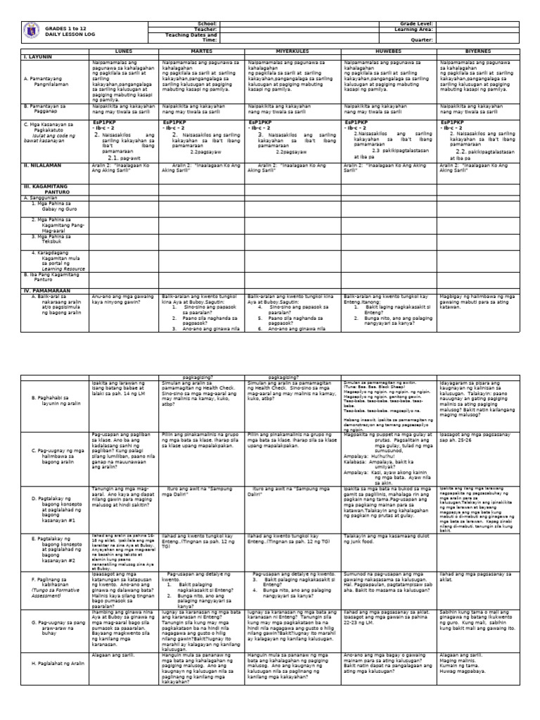 Isulat Ang Code NG Bawat Kasanayan | PDF