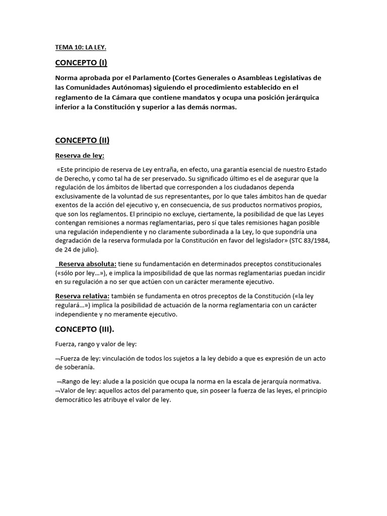 Conceptos Clave de la Ley en España | PDF | Regulación | Constitución