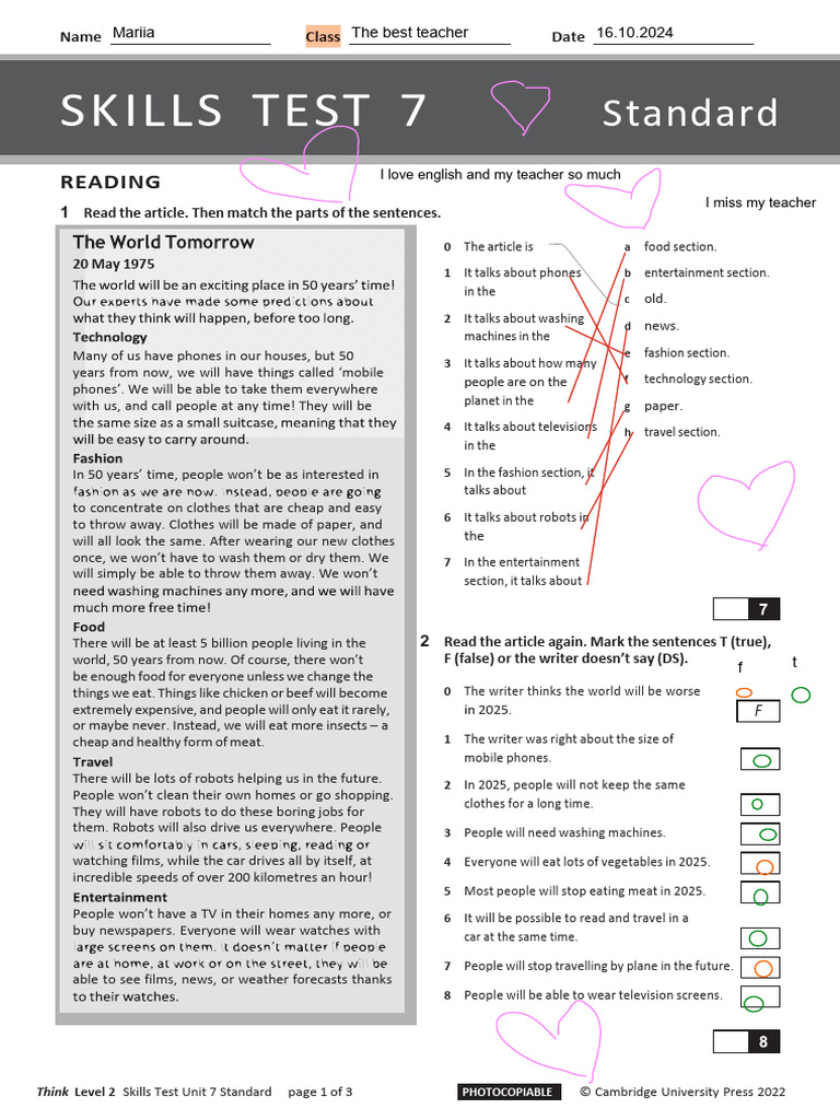 English Test 7 Standart | PDF