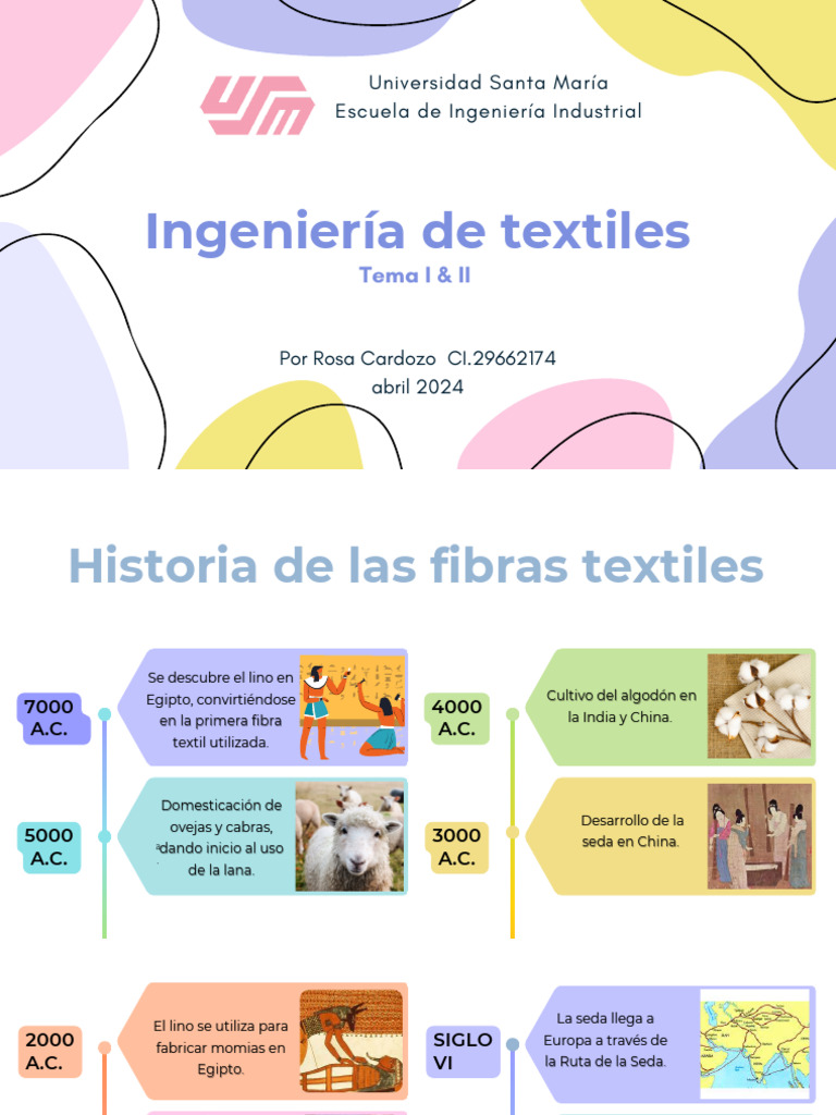 Presentación I Ing Textiles Rosa Cardozo | PDF | Textiles | Fibra sintética
