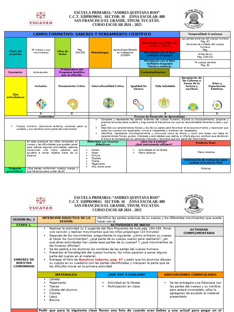 Formato de Planeación Primaria | PDF | Aprendizaje | Cognición