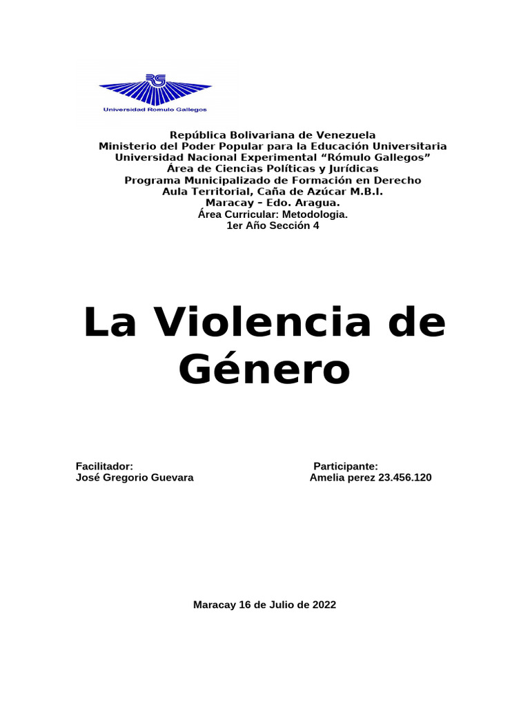 La Violencia de Genero | PDF | La violencia contra las mujeres | Violencia