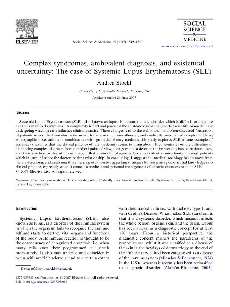 Sle Medical Diagnosis