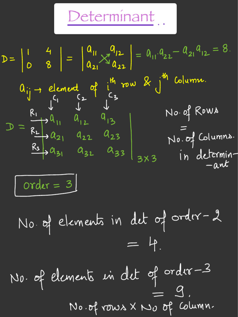 Determinant (IITian Notes - Kota) | PDF | Matrix Theory
