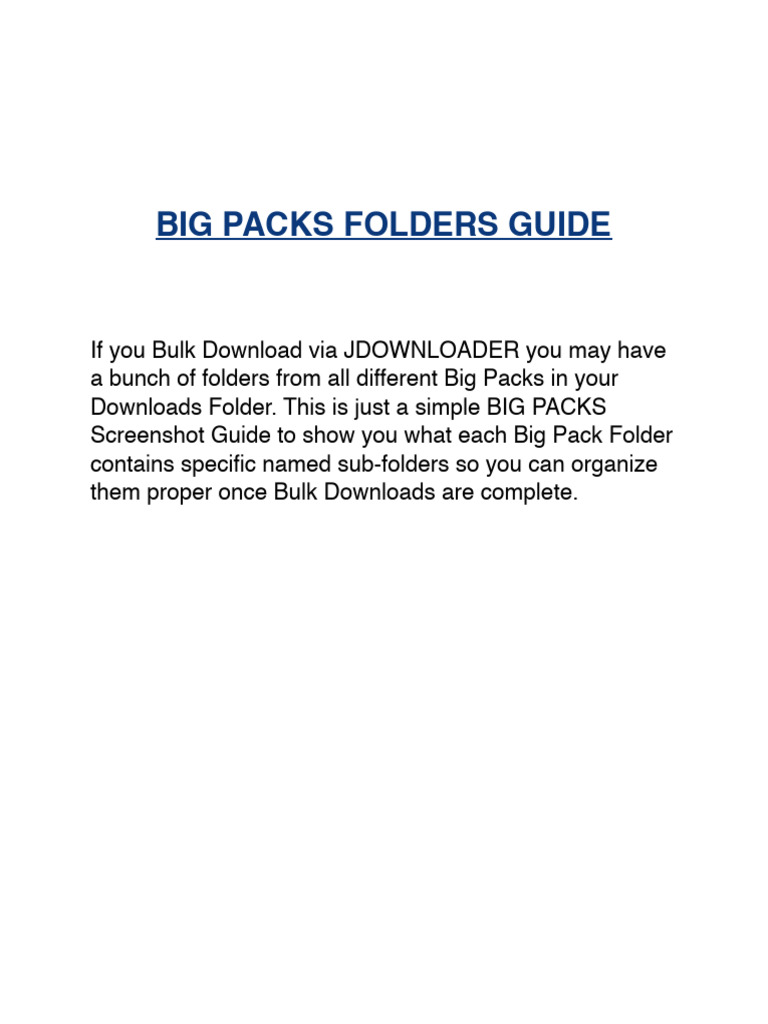 Big Packs Folder Organization Guide | PDF | Computers