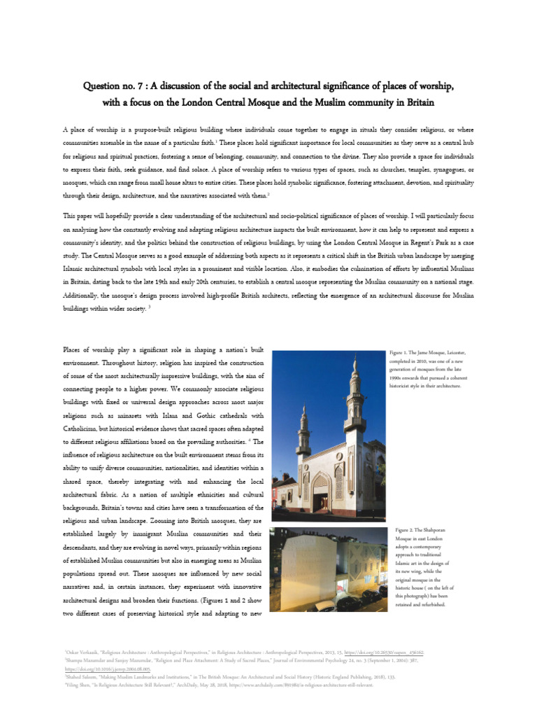Illustrated Essay - Mosque in The UK | PDF | Mosque | Community