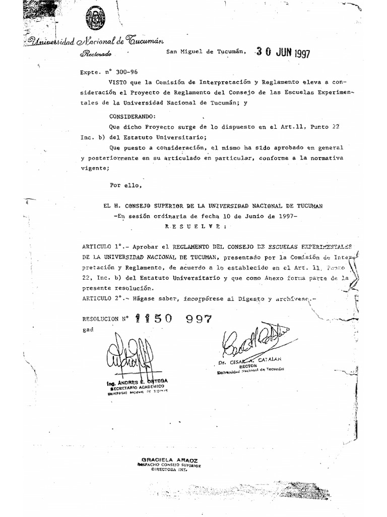 CEEUNT - Reglamento Interno Del Consejo de Esc. Experimentales | PDF