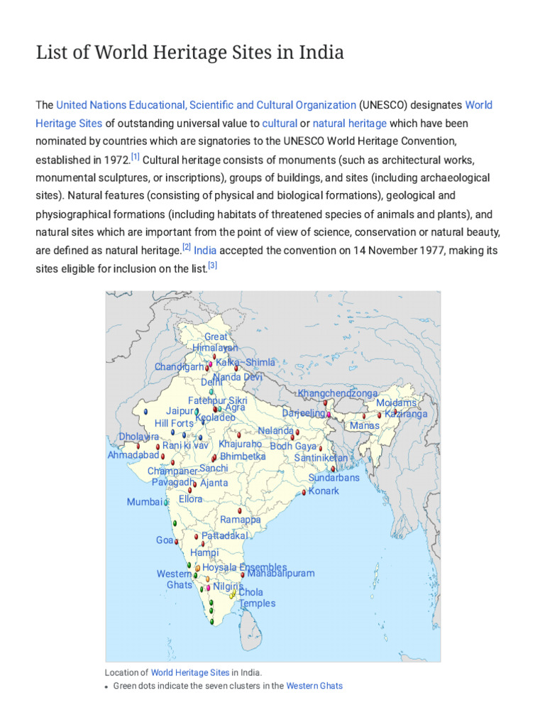 India S Unesco World Heritage Sites Pdf