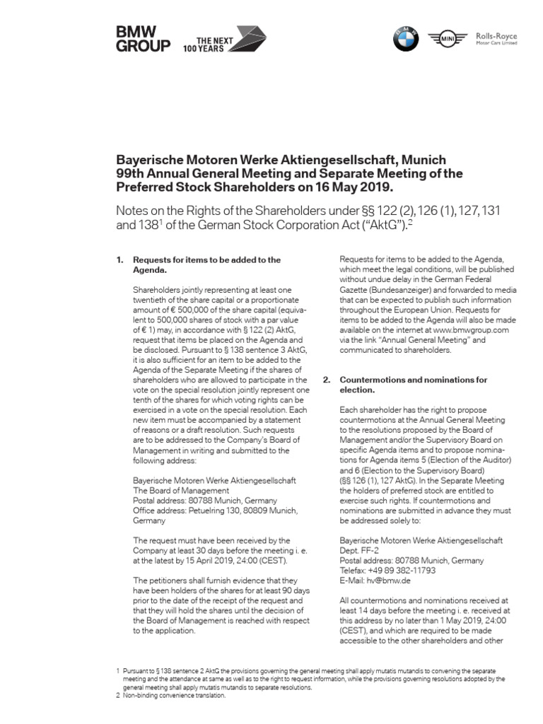 Notes On The Rights of Shareholders 2019 | PDF | Board Of Directors ...