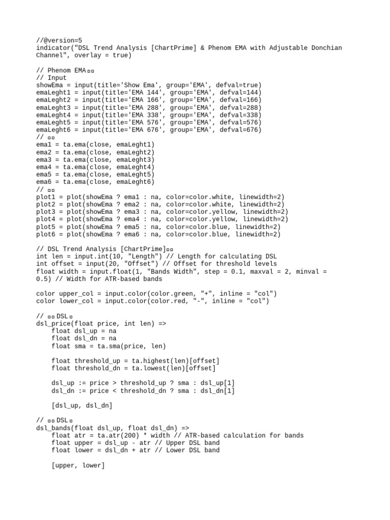 DSL Trend Analysis with EMA & Donchian | PDF