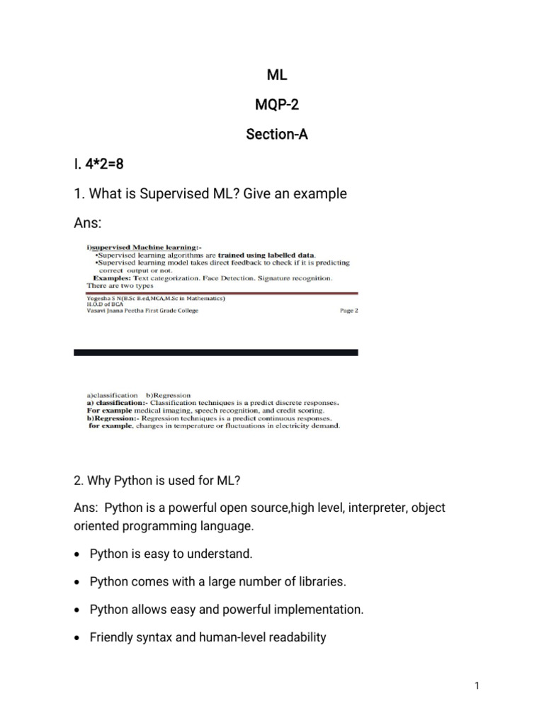 Supervised and Unsupervised ML Concepts | PDF | Machine Learning ...