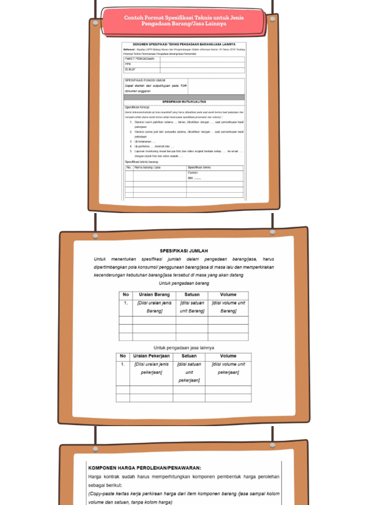 Contoh Format Spesifikasi Teknis Untuk Jenis Pengadaan Barang Jasa ...