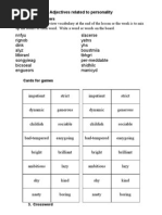 Adjectives Related To Personality. (II)