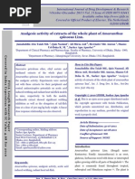 Download Analgesic activity of extracts of the whole plant of Amaranthus spinosus Linn by Apurba Sarker Apu SN79249507 doc pdf
