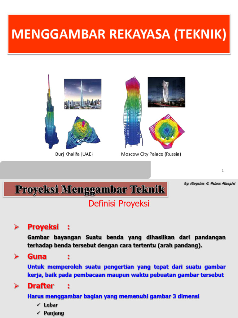 Proyeksi Gambar Teknik Orthografis | PDF | Metode & Bahan Ajar