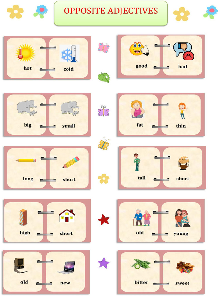 Opposite Adjectives | PDF