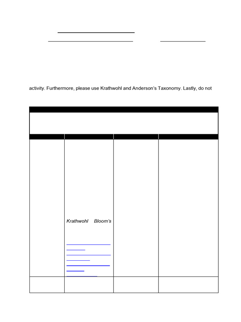Activity No. 4 - Objectives Aimed at The Cognitive | PDF | Cognition ...