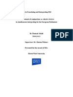 The Treatment of Conjunctions As Cohesive Devices in Simultaneous Interpreting For The European Parliament